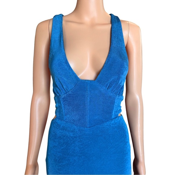 Princess Polly Ciaran Maxi Dress 4 NWT Blue Bodycon Cut Out Backless Party Event - Picture 5 of 7